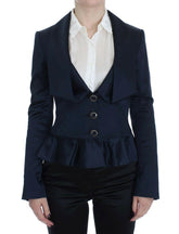 Exte Blue Three Button Single Breasted Blazer Jacket -   -  Exte.